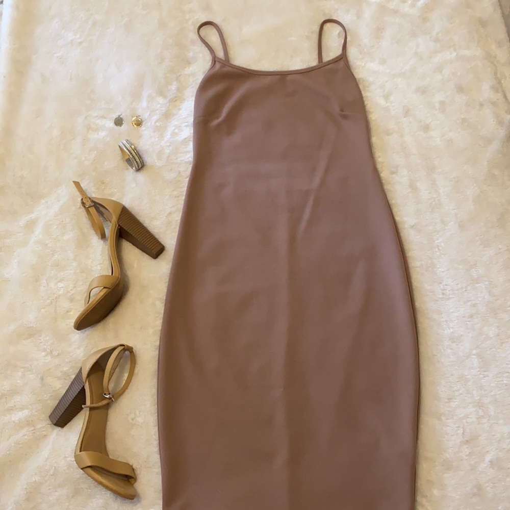 Blush Pink Knee Length Dress